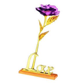 Rose Plaquée Or 24K - Souvenir d'Amour Éternel et Élégant