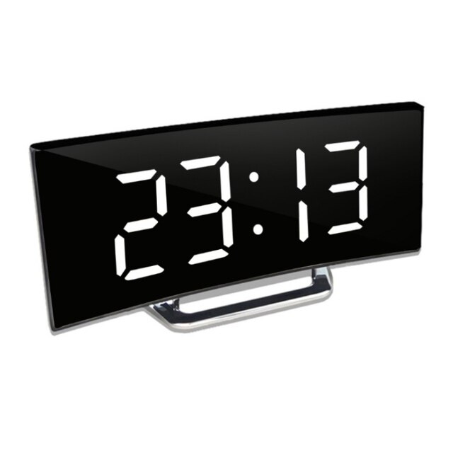 Réveil Numérique LED Courbé - Grand Affichage et Mode Jour/Nuit