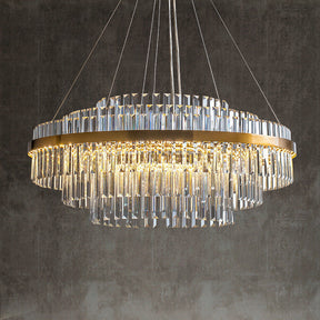 Lustre en Cristal de Luxe - Éclairage Contemporain et Raffiné