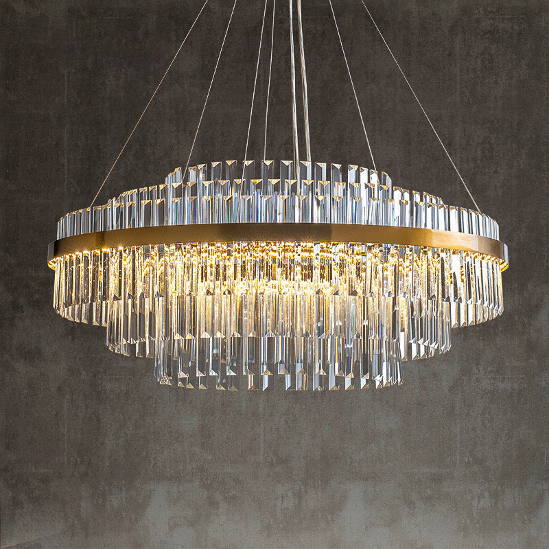Lustre en Cristal de Luxe - Éclairage Contemporain et Raffiné
