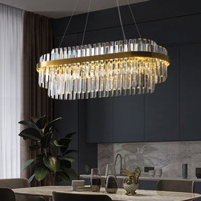 Lustre en Cristal de Luxe - Éclairage Contemporain et Raffiné