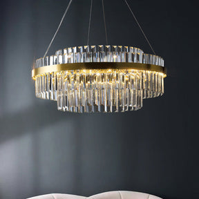 Lustre en Cristal de Luxe - Éclairage Contemporain et Raffiné
