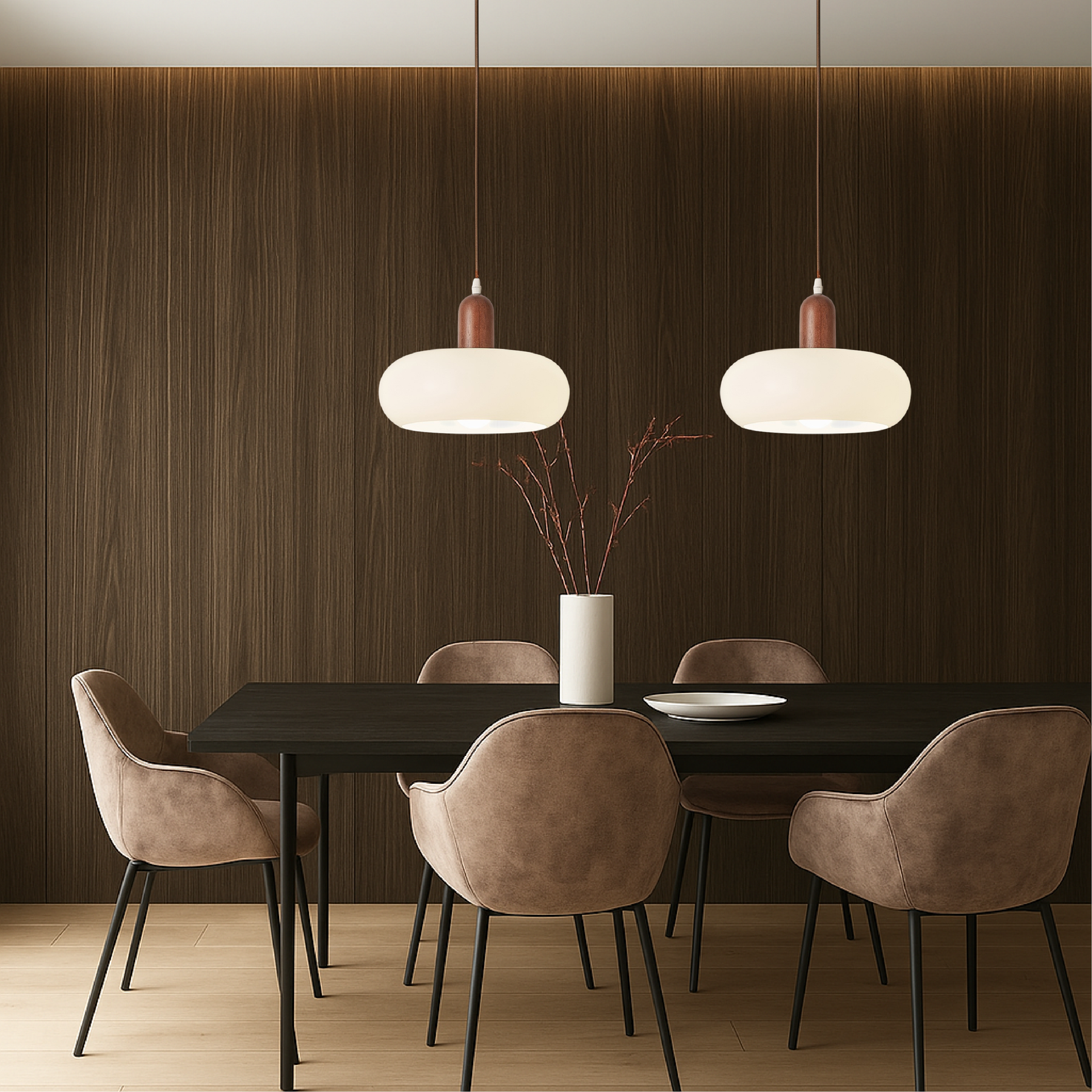 Lampe Suspendue Scandinave Crème - Design Élégant et Réglable