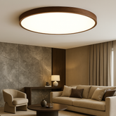Lampe de Plafond en Bois Foncé - Éclairage LED et Design Élégant