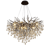 Lustre Noir Raindrop Design Élégant - Éclairage Sophistiqué et Artistique