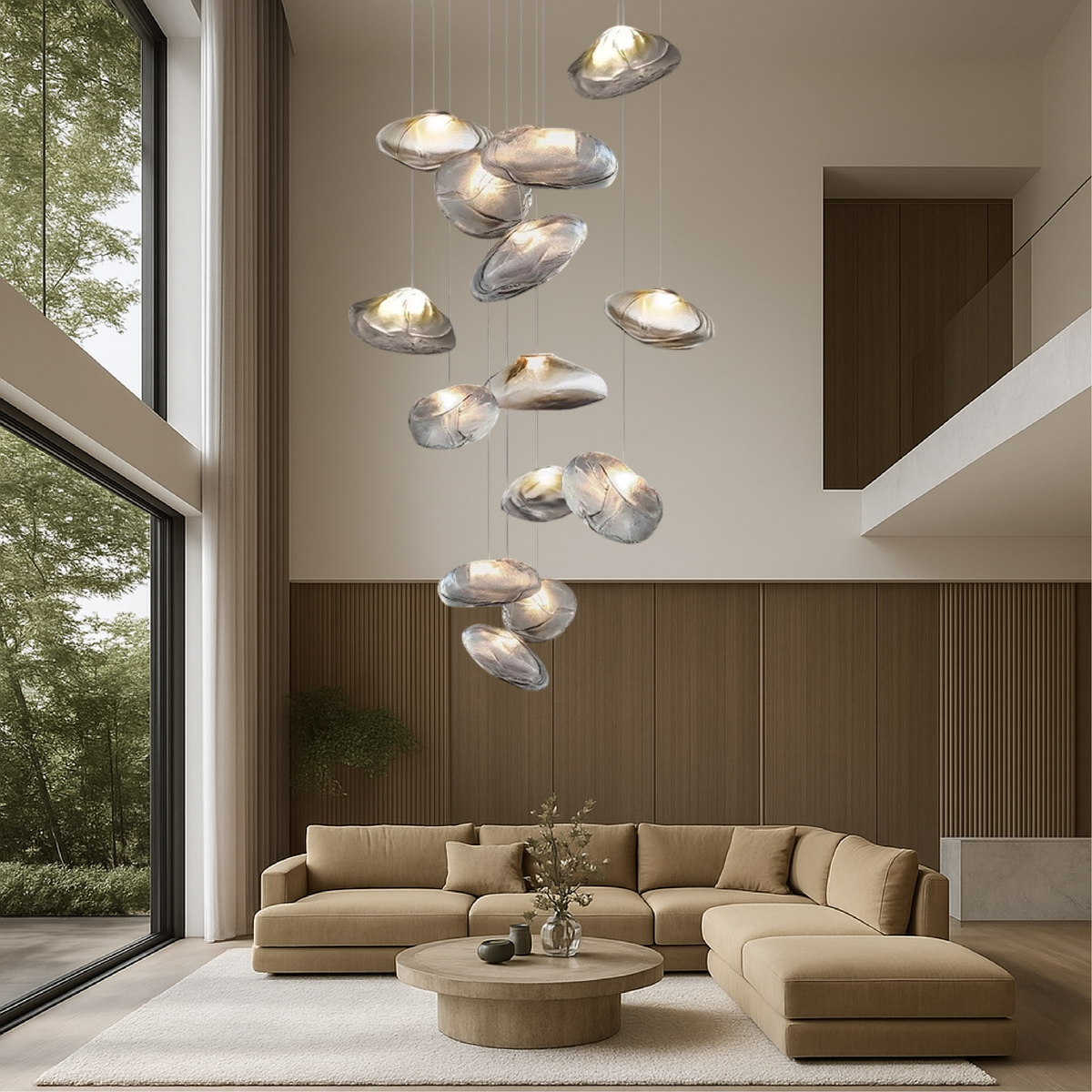 Lustre en Verre Nordique - Élégance Scandinave et Ambiance Accueillante