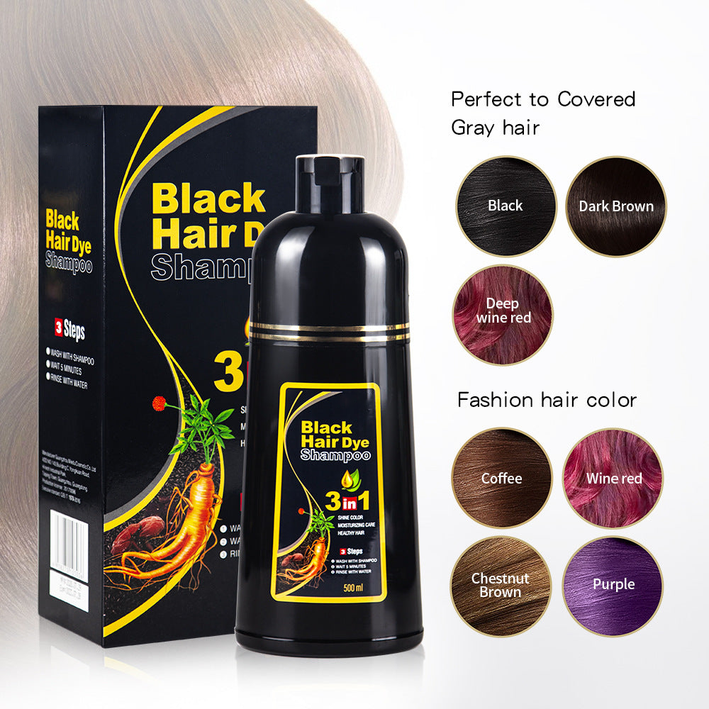 Shampooing Colorant Noir Naturel - Cheveux Brillants et Sains