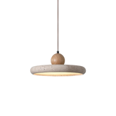 Lampe Suspendue en Bois Travertin - Élégance Contemporaine et Atmosphère Cosy