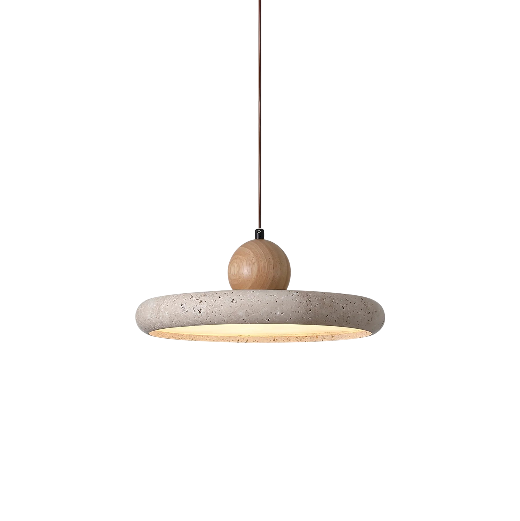 Lampe Suspendue en Bois Travertin - Élégance Contemporaine et Atmosphère Cosy