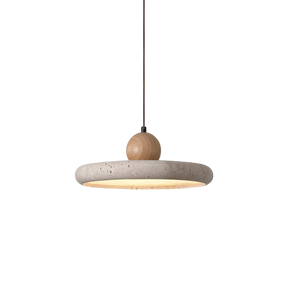 Lampe Suspendue en Bois Travertin - Élégance Contemporaine et Atmosphère Cosy