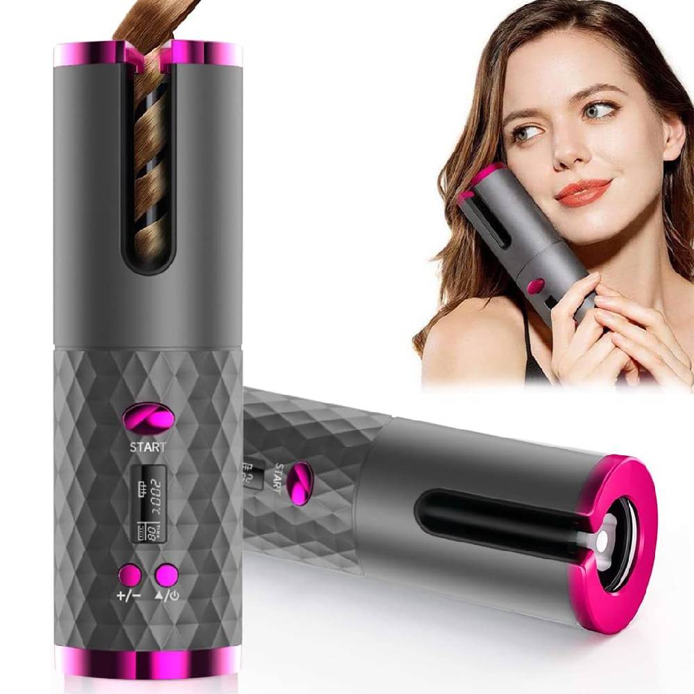 Fer à Friser Automatique Sans Fil - Boucles Brillantes et Sans Effort