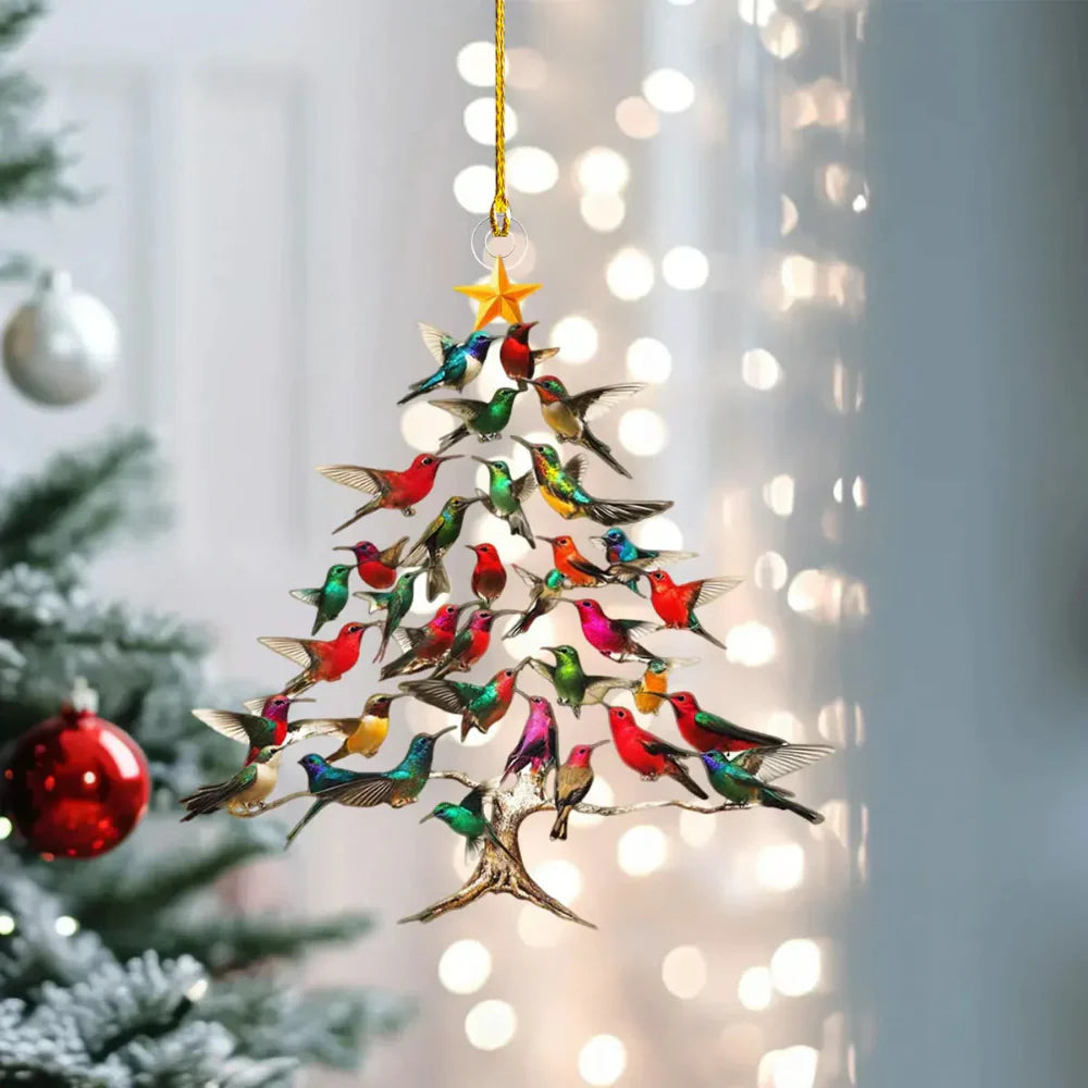 Ornement d'oiseau pour Sapin de Noël - Décoration Colorée et Élégante