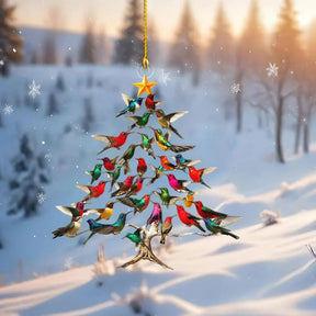 Ornement d'oiseau pour Sapin de Noël - Décoration Colorée et Élégante
