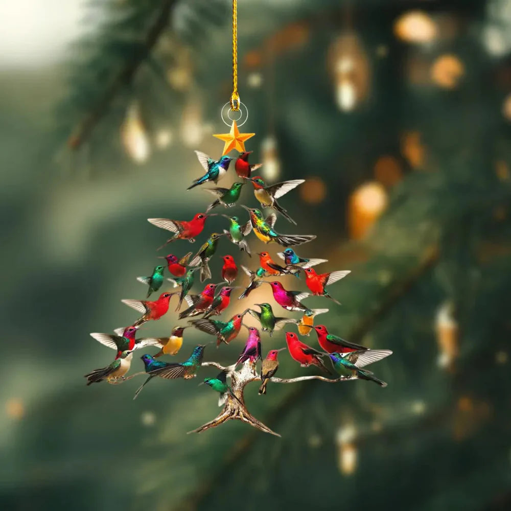 Ornement d'oiseau pour Sapin de Noël - Décoration Colorée et Élégante