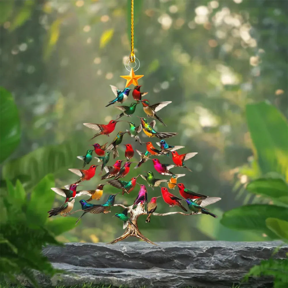 Ornement d'oiseau pour Sapin de Noël - Décoration Colorée et Élégante