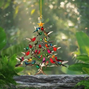 Ornement d'oiseau pour Sapin de Noël - Décoration Colorée et Élégante