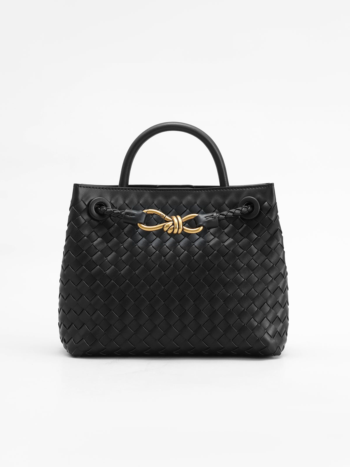 Sac à Main Noir pour Femme - Détail en Métal Torsadé Élégant
