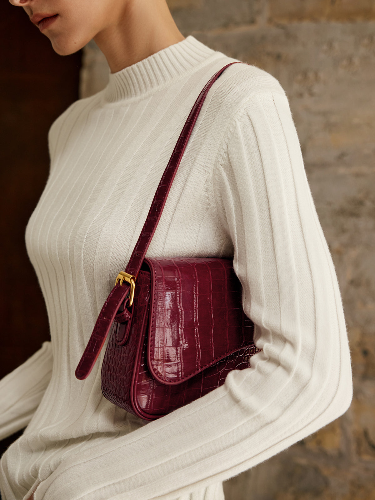 Sac à Bandoulière à Carreaux - Style Élégant et Polyvalent