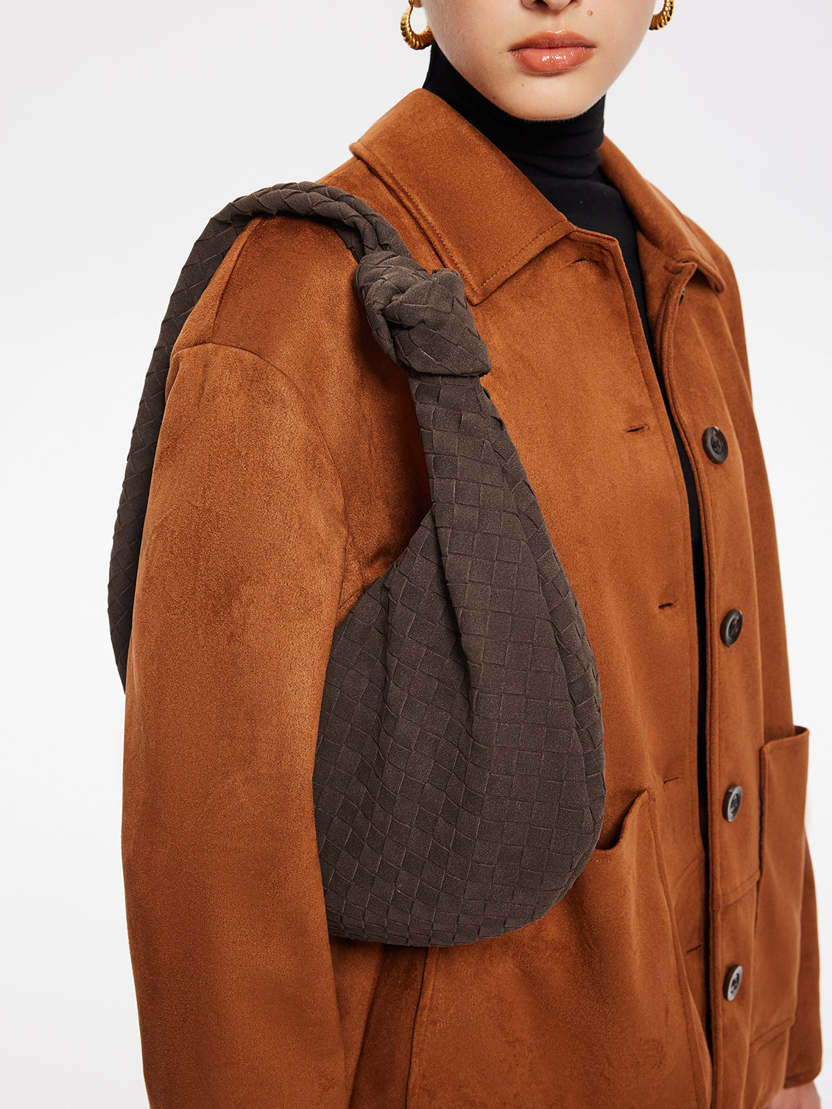 Sac à Main en Daim Marron - Élégant et Spacieux pour Femmes