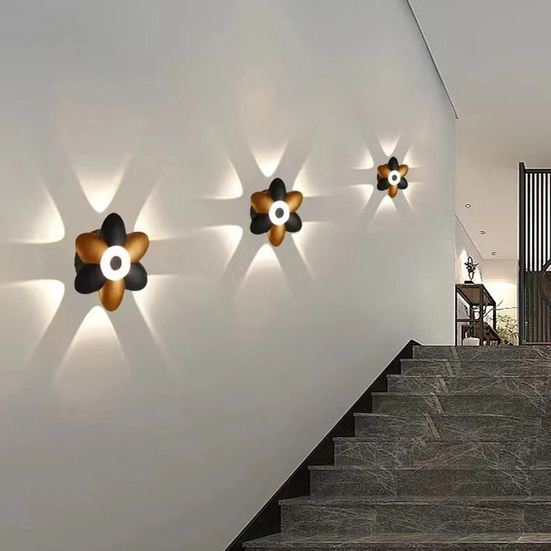 Lampe Murale LED Étanche pour Jardin - Design Élégant en Forme de Fleurs