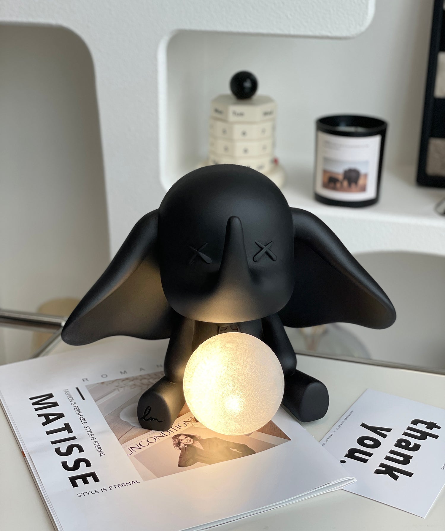 Lampe Éléphant en Résine - Lumière Douce et Chaleureuse pour Intérieur