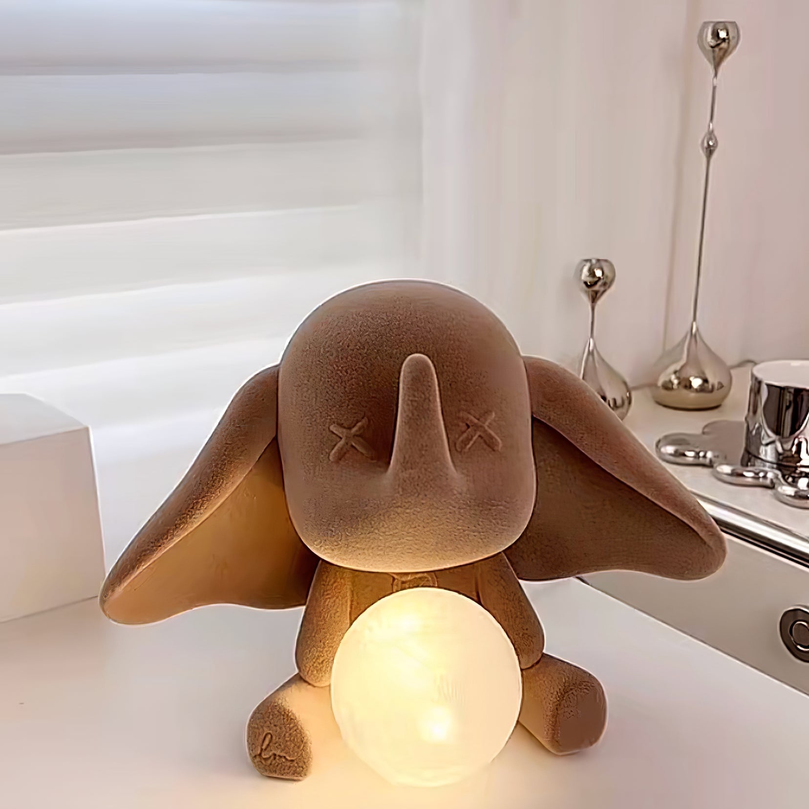 Lampe Éléphant en Résine - Lumière Douce et Chaleureuse pour Intérieur