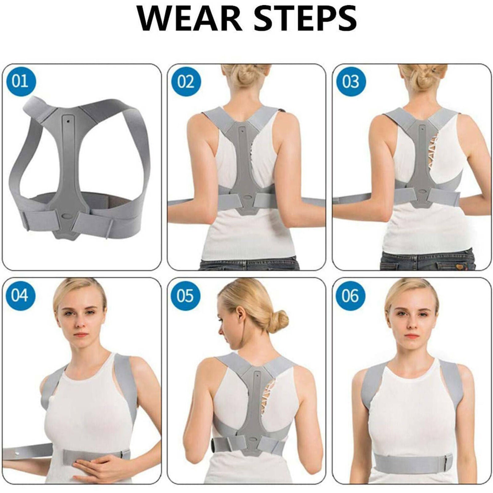 Correcteur de posture ajustable - Soutien dorsal confortable et discret