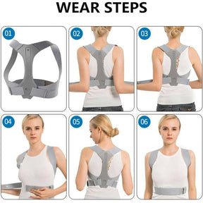 Correcteur de posture ajustable - Soutien dorsal confortable et discret