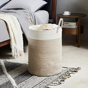 Panier à Linge Tissé Durable - Élégance et Fonctionnalité pour Votre Maison