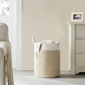 Panier à Linge Tissé Durable - Élégance et Fonctionnalité pour Votre Maison