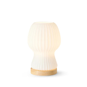 Lampe de Table en Verre Pliée - Élégance et Ambiance Chaleureuse