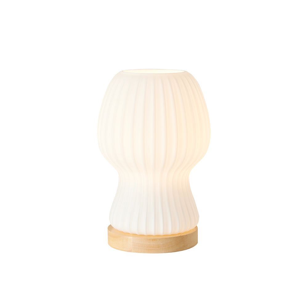 Lampe de Table en Verre Pliée - Élégance et Ambiance Chaleureuse