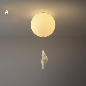 Lampe de Plafond Enfantine - Design Amusant en Forme d'Ours