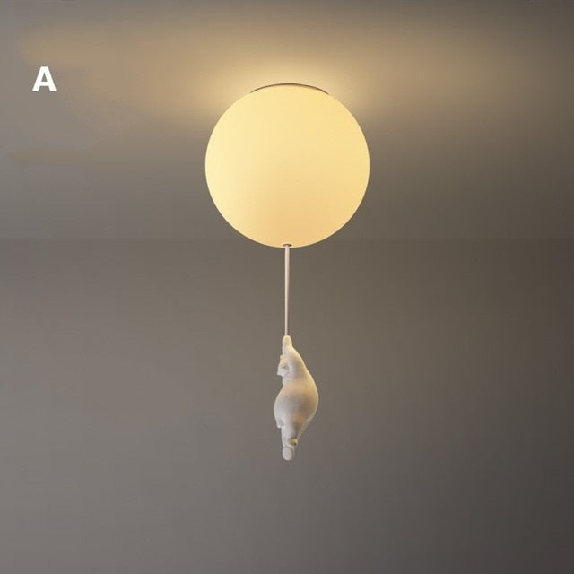 Lampe de Plafond Enfantine - Design Amusant en Forme d'Ours