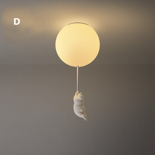 Lampe de Plafond Enfantine - Design Amusant en Forme d'Ours