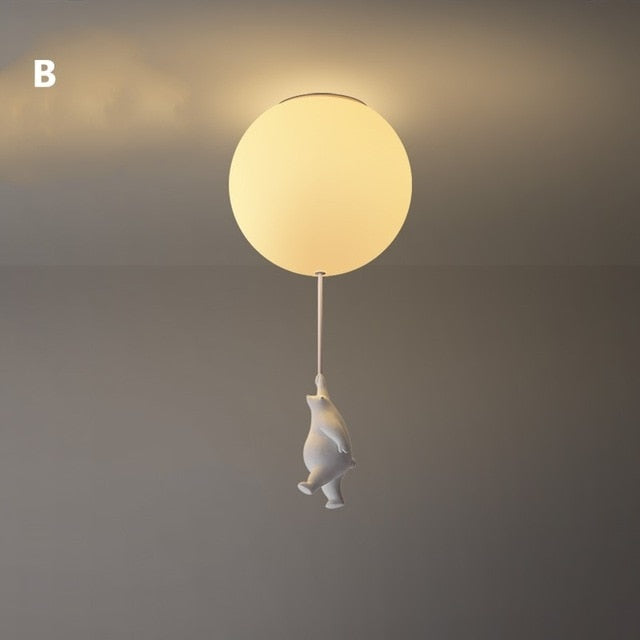Lampe de Plafond Enfantine - Design Amusant en Forme d'Ours