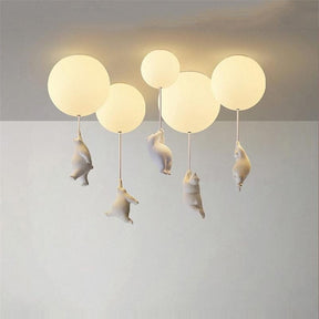 Lampe de Plafond Enfantine - Design Amusant en Forme d'Ours