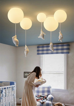 Lampe de Plafond Enfantine - Design Amusant en Forme d'Ours