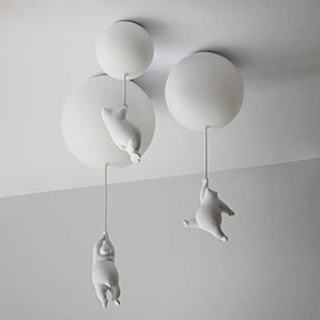 Lampe de Plafond Enfantine - Design Amusant en Forme d'Ours