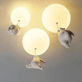 Lampe de Plafond Enfantine - Design Amusant en Forme d'Ours