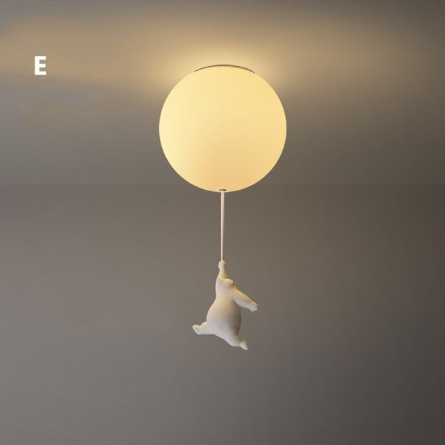 Lampe de Plafond Enfantine - Design Amusant en Forme d'Ours