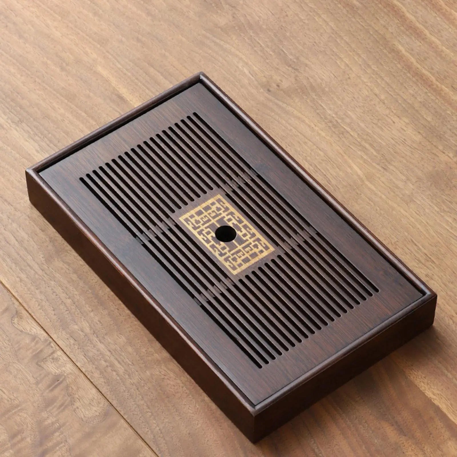 Plateau de Service en Bambou - Drainage Intégré et Facile à Nettoyer