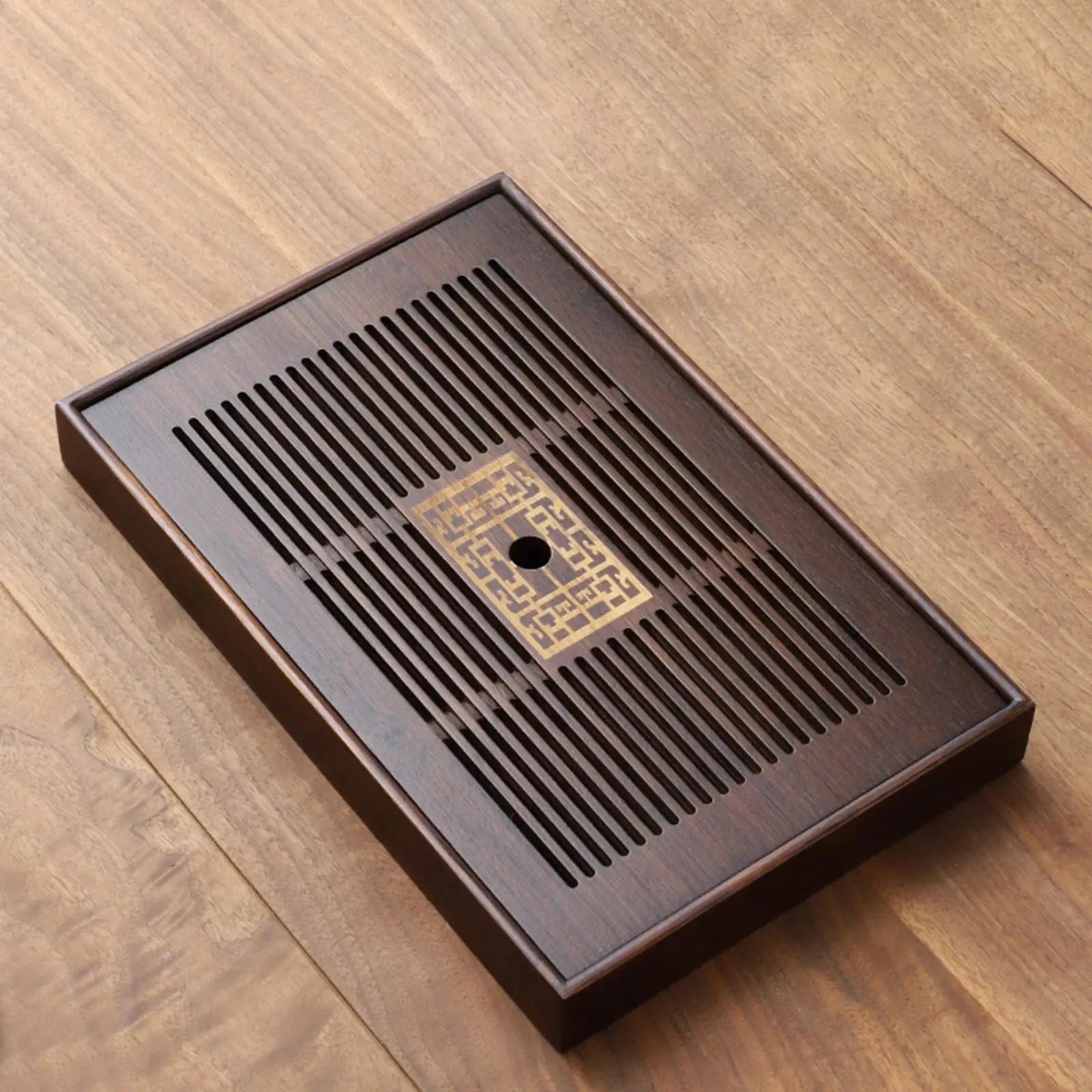 Plateau de Service en Bambou - Drainage Intégré et Facile à Nettoyer