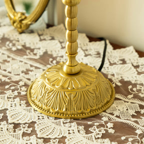 Lampe en Verre et Bambou - Élégance Naturelle avec Base Dorée