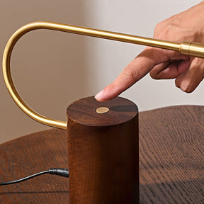 Lampe de Table en Bois de Noyer - Éclairage Élégant et Rechargeable