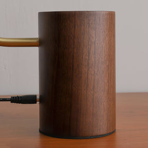Lampe de Table en Bois de Noyer - Éclairage Élégant et Rechargeable