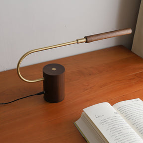 Lampe de Table en Bois de Noyer - Éclairage Élégant et Rechargeable