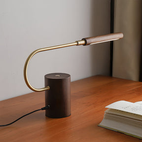 Lampe de Table en Bois de Noyer - Éclairage Élégant et Rechargeable