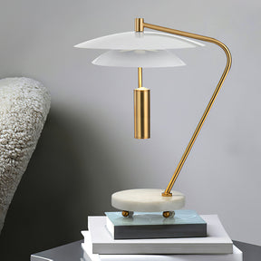 Lampe en Aluminium Blanc avec Base en Marbre - Élégance et Sophistication pour Votre Intérieur