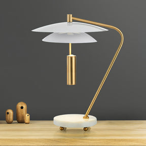 Lampe en Aluminium Blanc avec Base en Marbre - Élégance et Sophistication pour Votre Intérieur